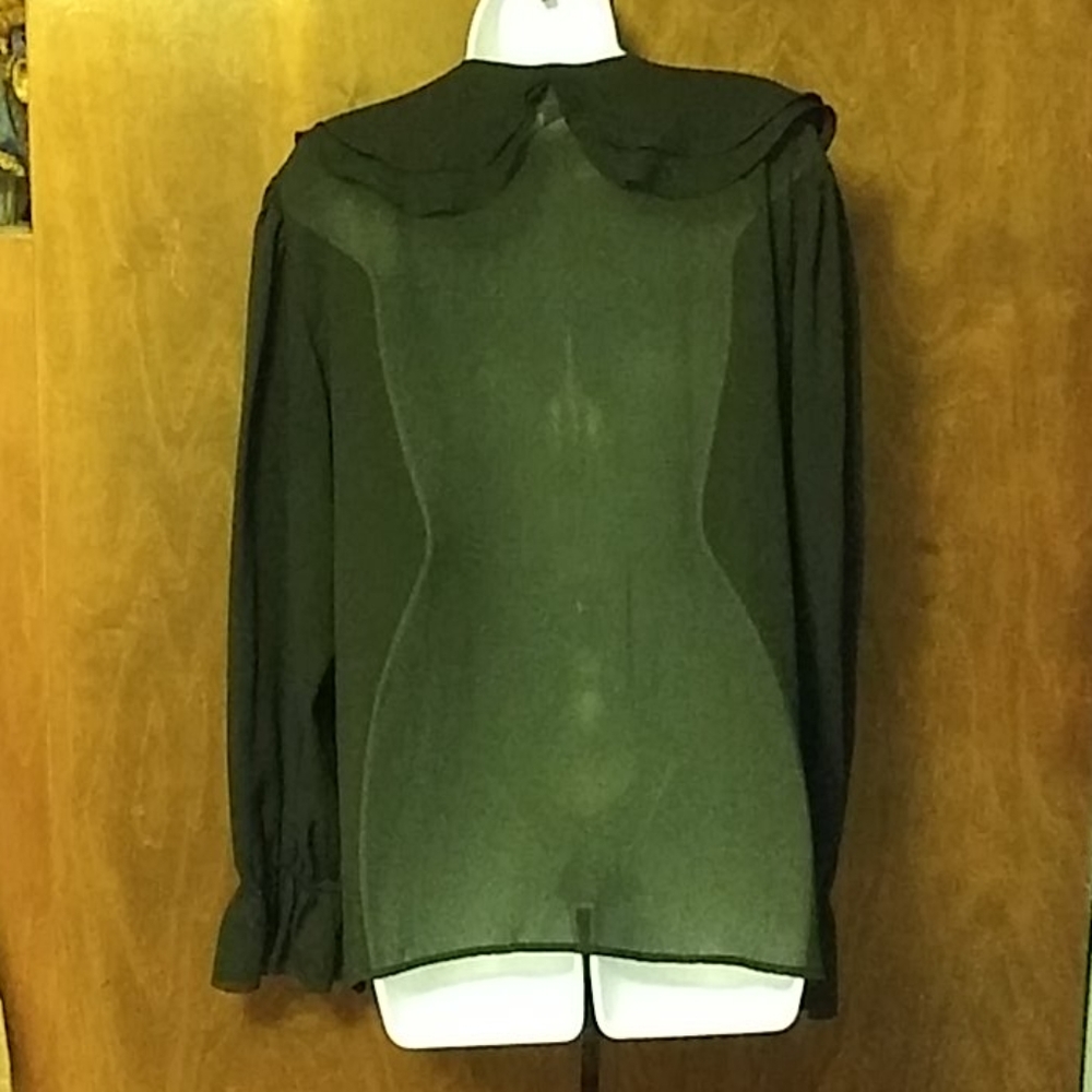TESS BLACK RUFFLE BLOUSE - Picture 5 of 7